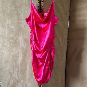 H&M Satin Hot Pink Dress
